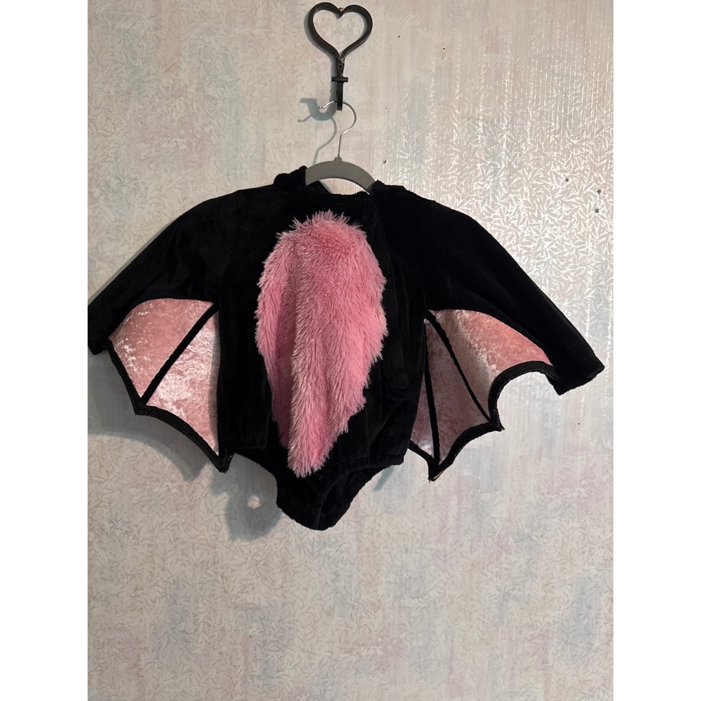 HalloweenCostumes.com Infant Bat Costume Black Pink Plush 12-18 Months